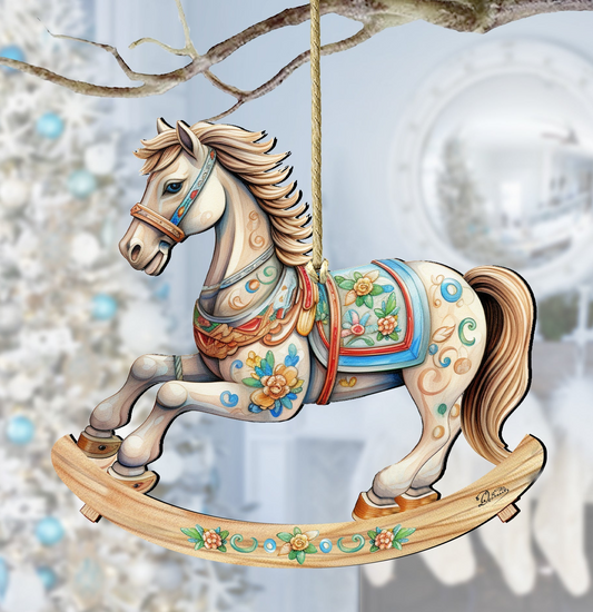 Rocking Horse Wooden Ornaments by G. Debrekht - Christmas Decor - 8100196-2