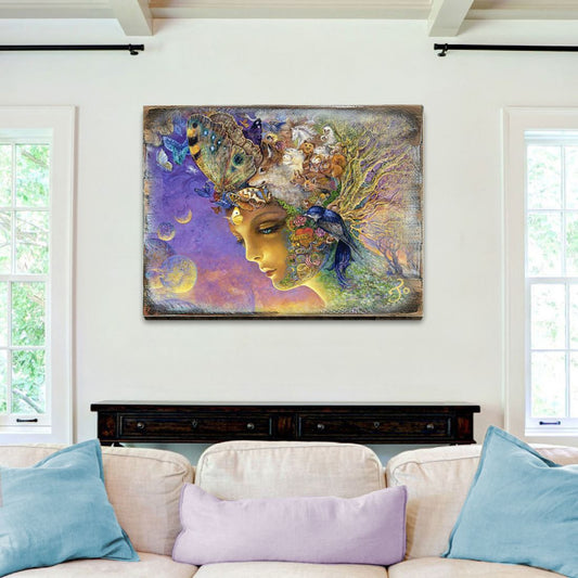 Eternal Love Fantasy Wooden Wall Art by Josephine Wall - Fantasy Decor - 852115-JW