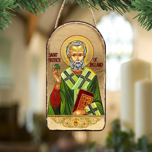Saint Patrick Religious Celtic Sacred Icon Ornament - Celtic Decor - 87060