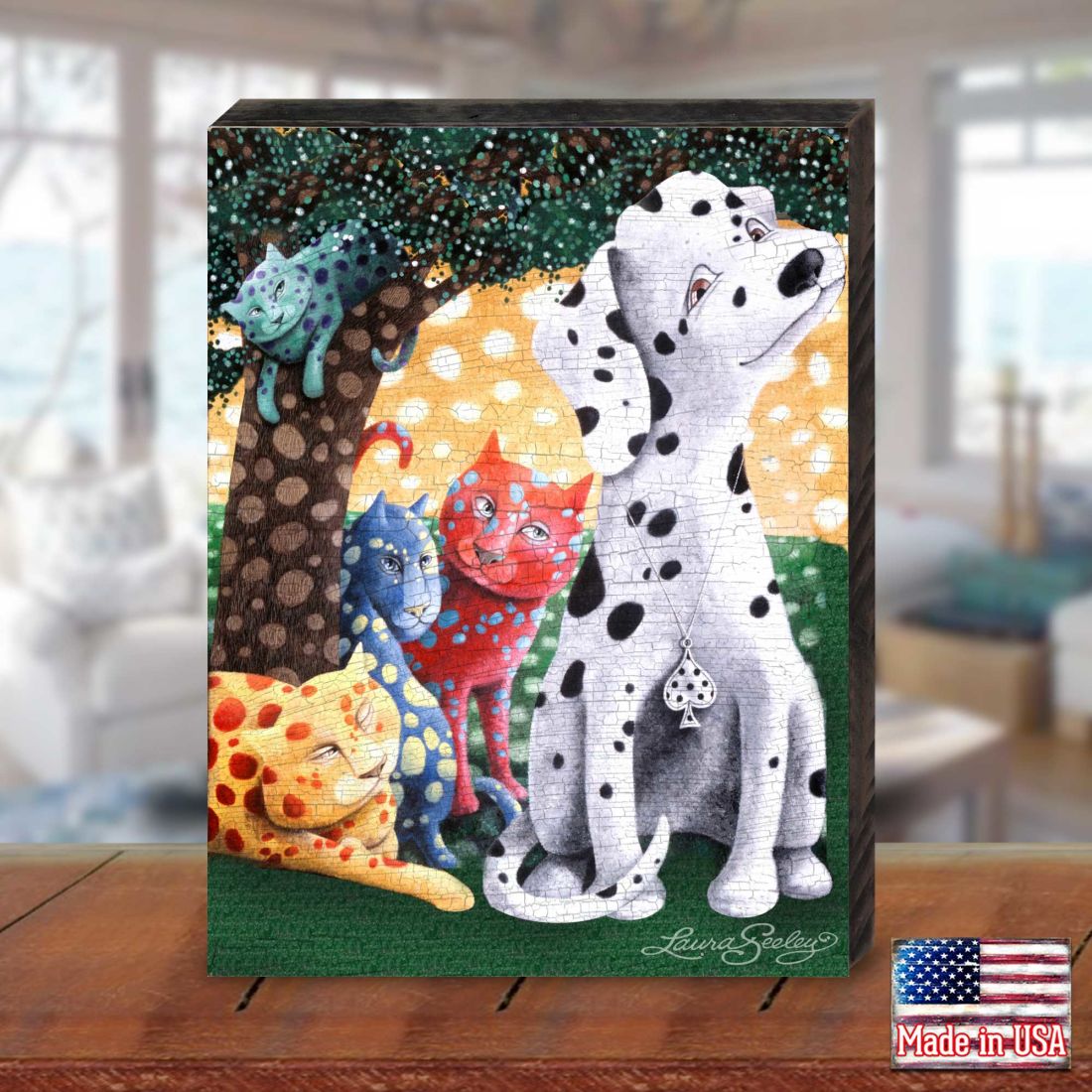 The World We Weave Wooden Wall Art by Laura Seeley - Pets Dog and Cats Decor - 8511119B