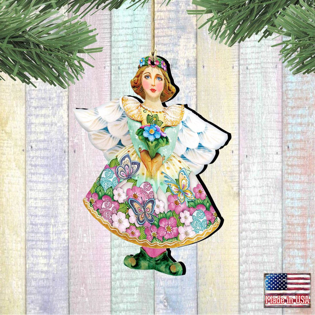 Spring Angel Wooden Ornaments by G. DeBrekht - Easter Spring Decor - 8157616