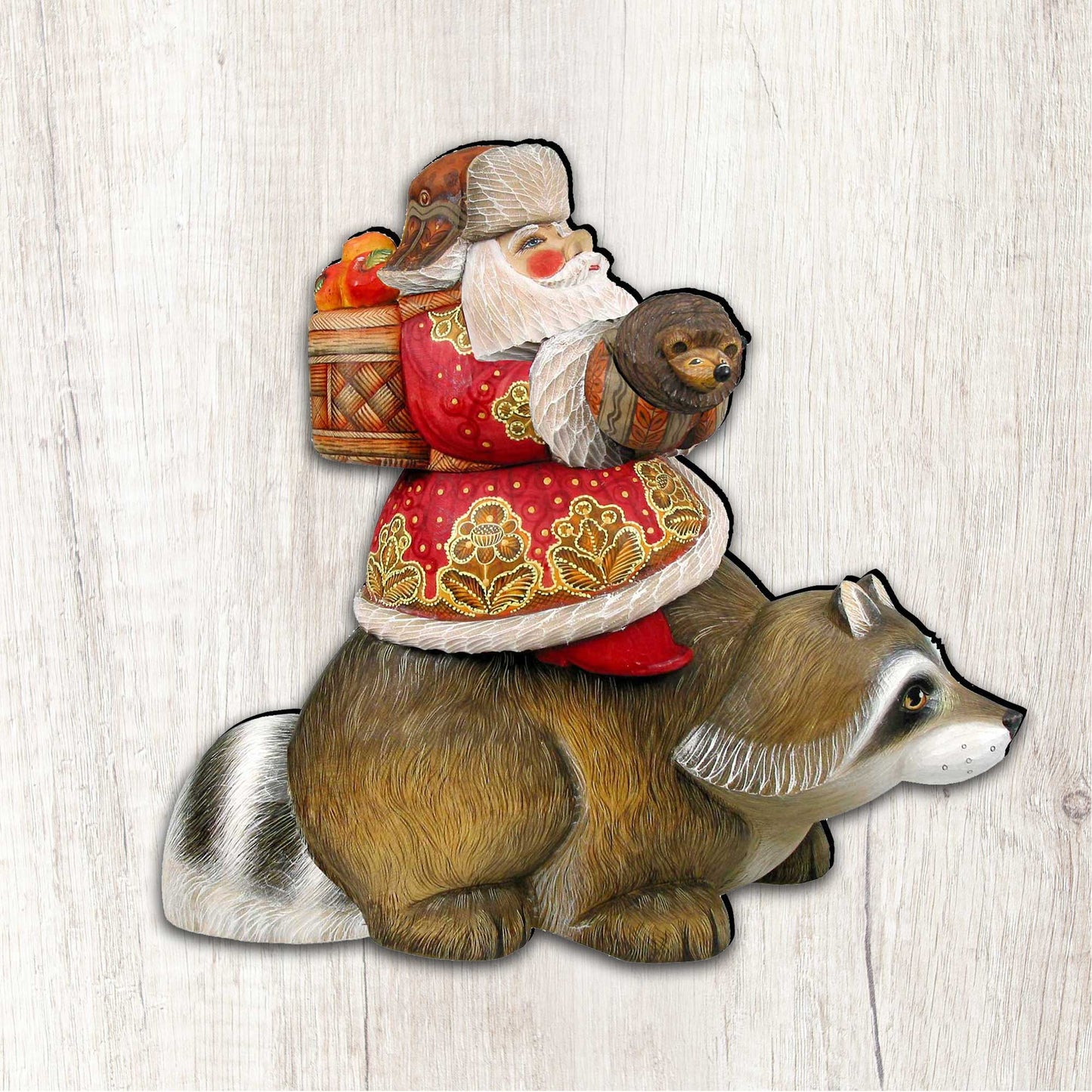 Raccoon Santa Christmas Door Decor by G. DeBrekht - Christmas Santa Snowman Decor - 8121636H