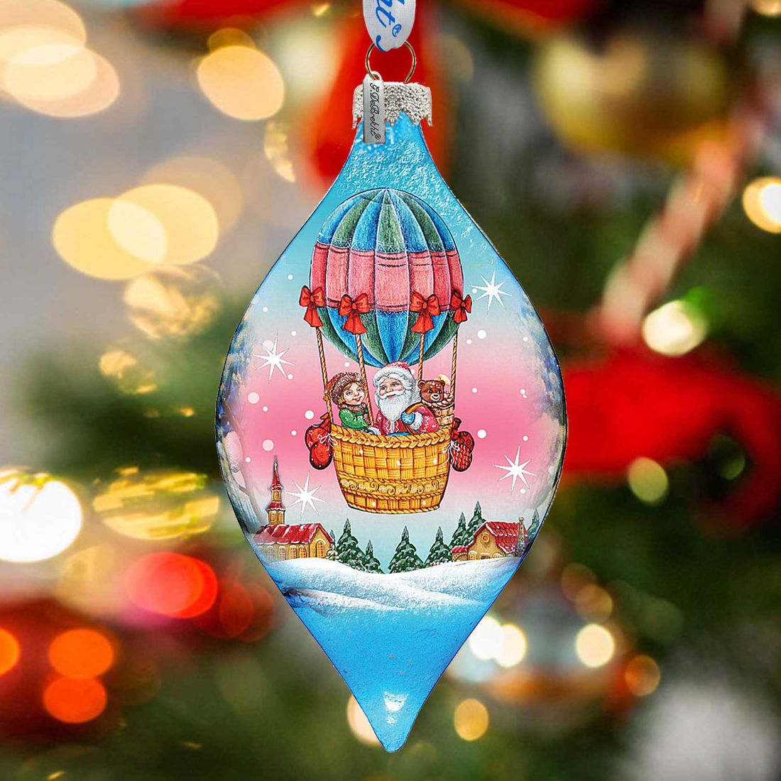 Air Balloon Glass Ornament by G. DeBrekht - Christmas Decor - 74179