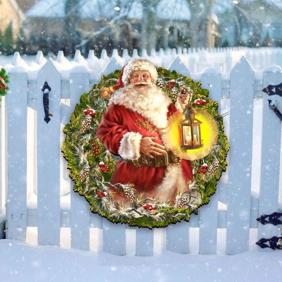 Enchanted Christmas Santa wreath Door Decor by D. Gelsinger - Christmas Decor - 8461051H-1003