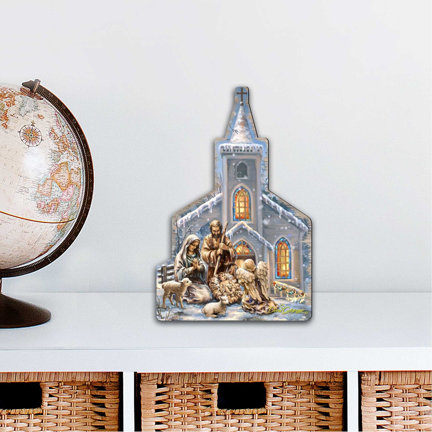 Nativity at the Chapel Nativity Door Decor by D. Gelsinger - Nativity Holiday Decor - 8121016H-1606