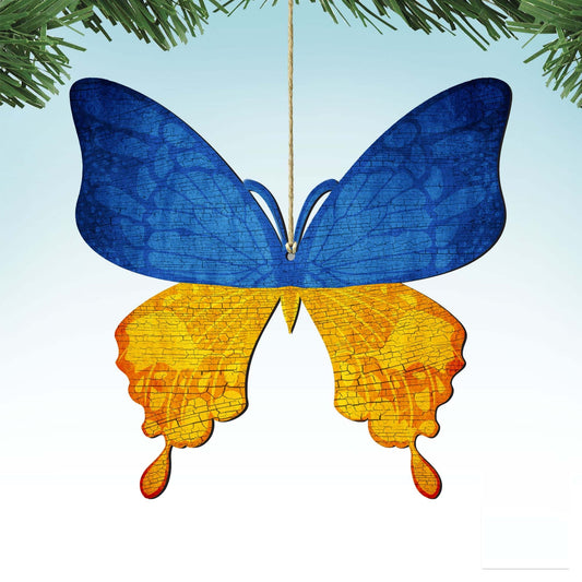 Ukraine Butterfly Wooden Ornaments - International Decor - 8187128