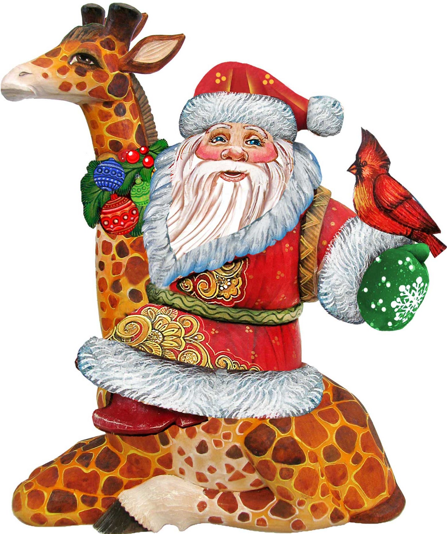 Santa On Giraffe Christmas Door Decor by G. DeBrekht - Christmas Santa Snowman Decor - 8111360H
