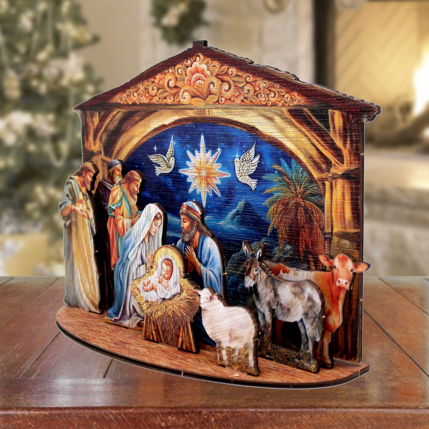 The Birth of Jesus Nativity Scene Decorative Village Set by G. Debrekht Nativity Holiday Decor - 852761