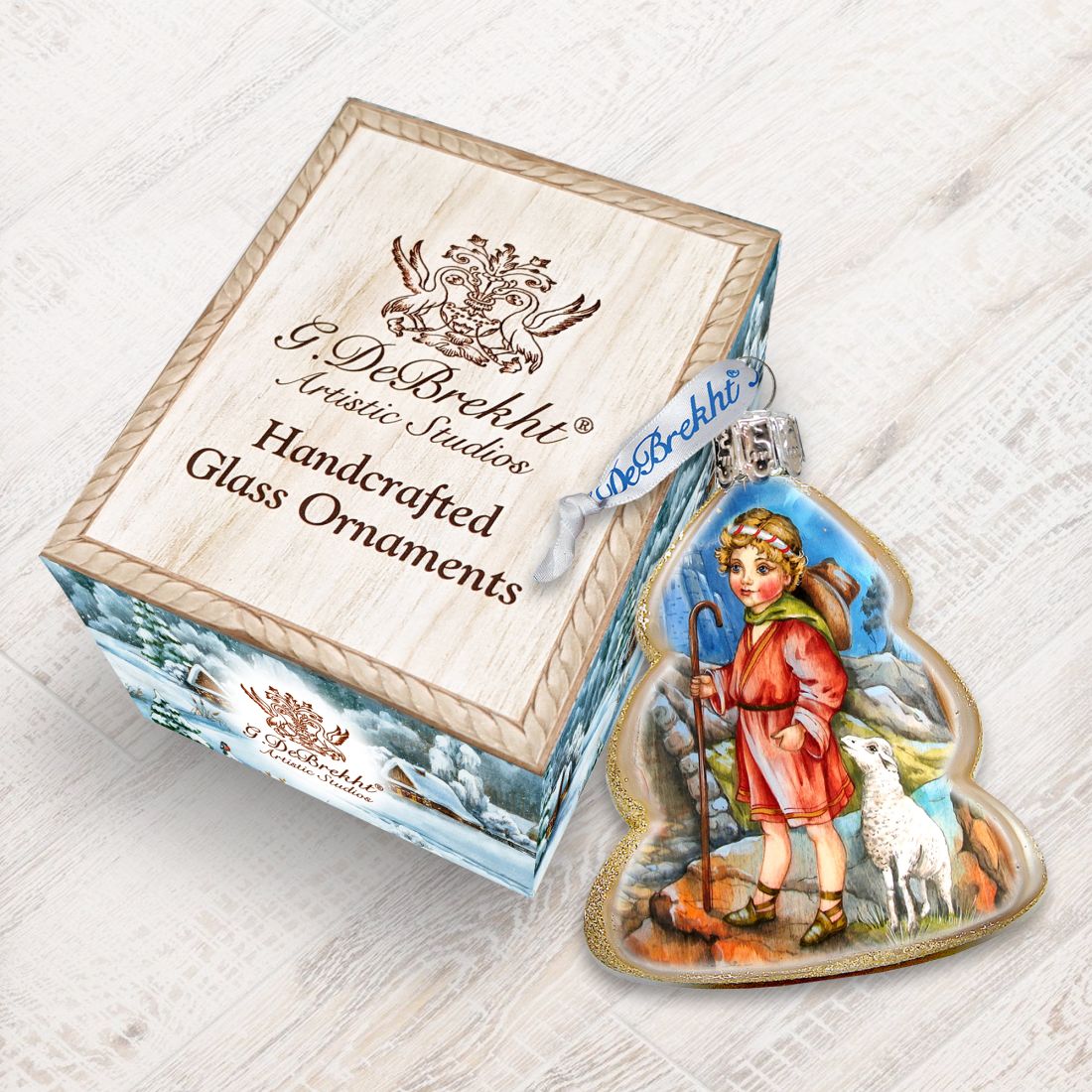 Shepherd Boy Mercury Glass Ornament by G. DeBrekht - Nativity Holiday Decor - 773034