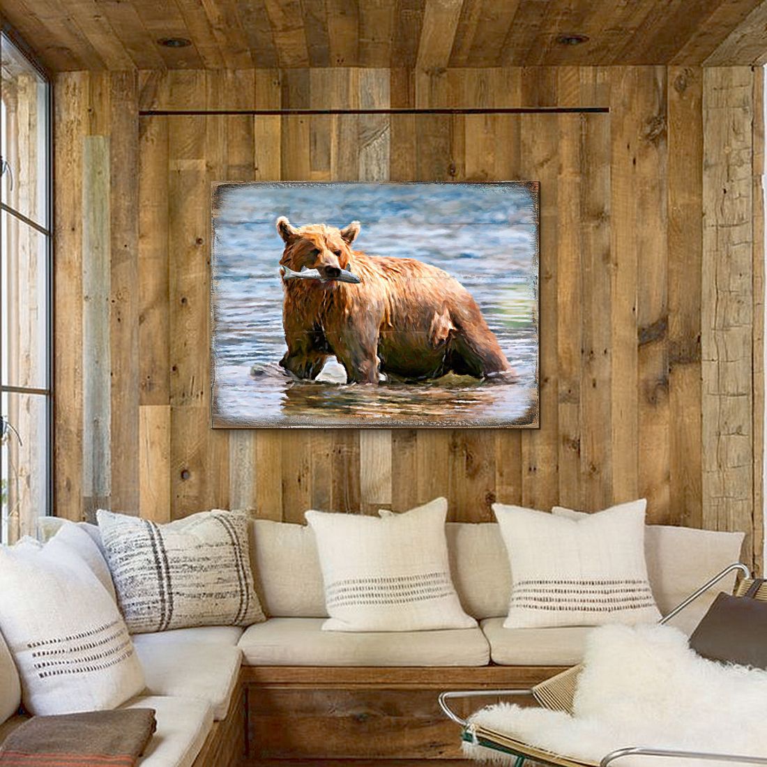 Bear Art Wooden Wall Art by Nature Wonders - Nature Wildlife Decor  - 95297B