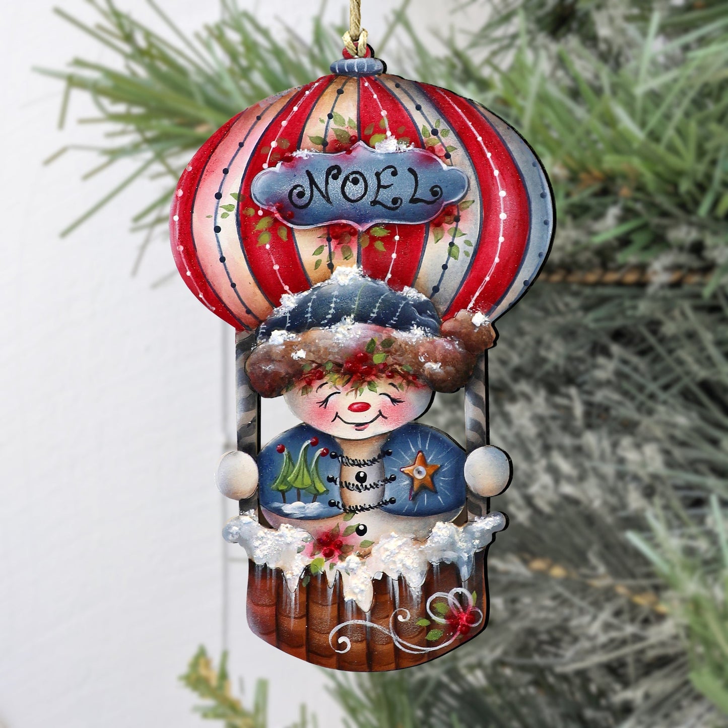 Frosty Journey Wooden Ornaments by Jamie Mills-Price Christmas Santa Snowman Decor - 8611068-1-MP
