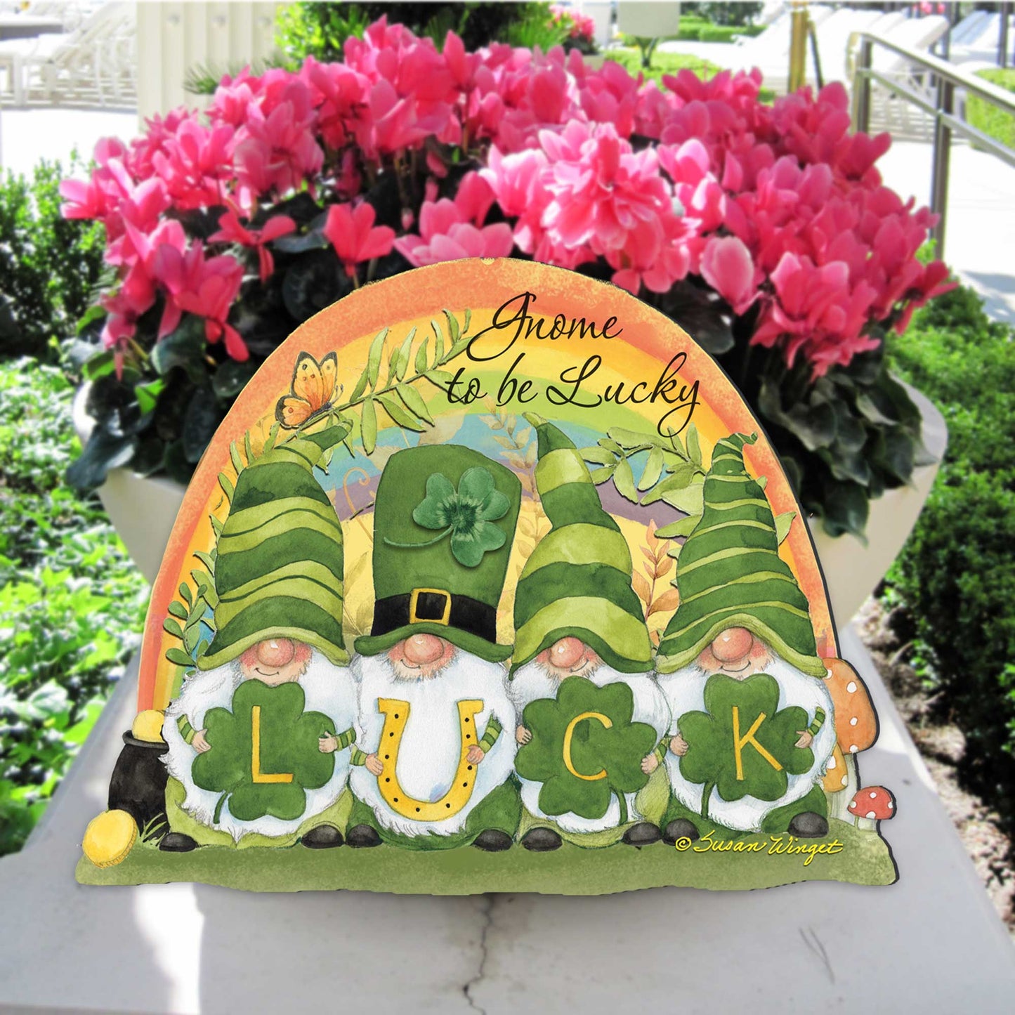 St Patrick's Gnome Holiday Door Decor by Susan Winget - Celtic Decor - 8471110H-SW