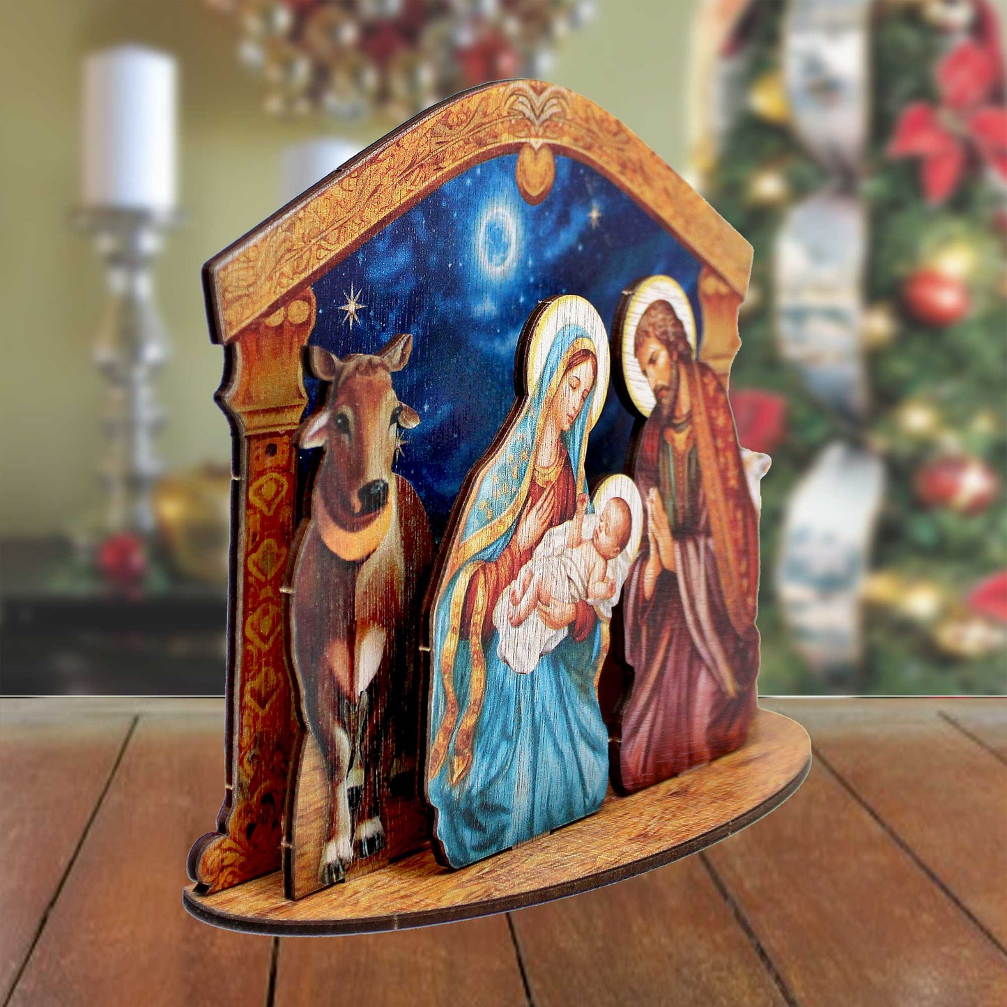 Holy Family Nativity Scene Decorative Village Set by G. Debrekht Nativity Holiday Decor - 852764