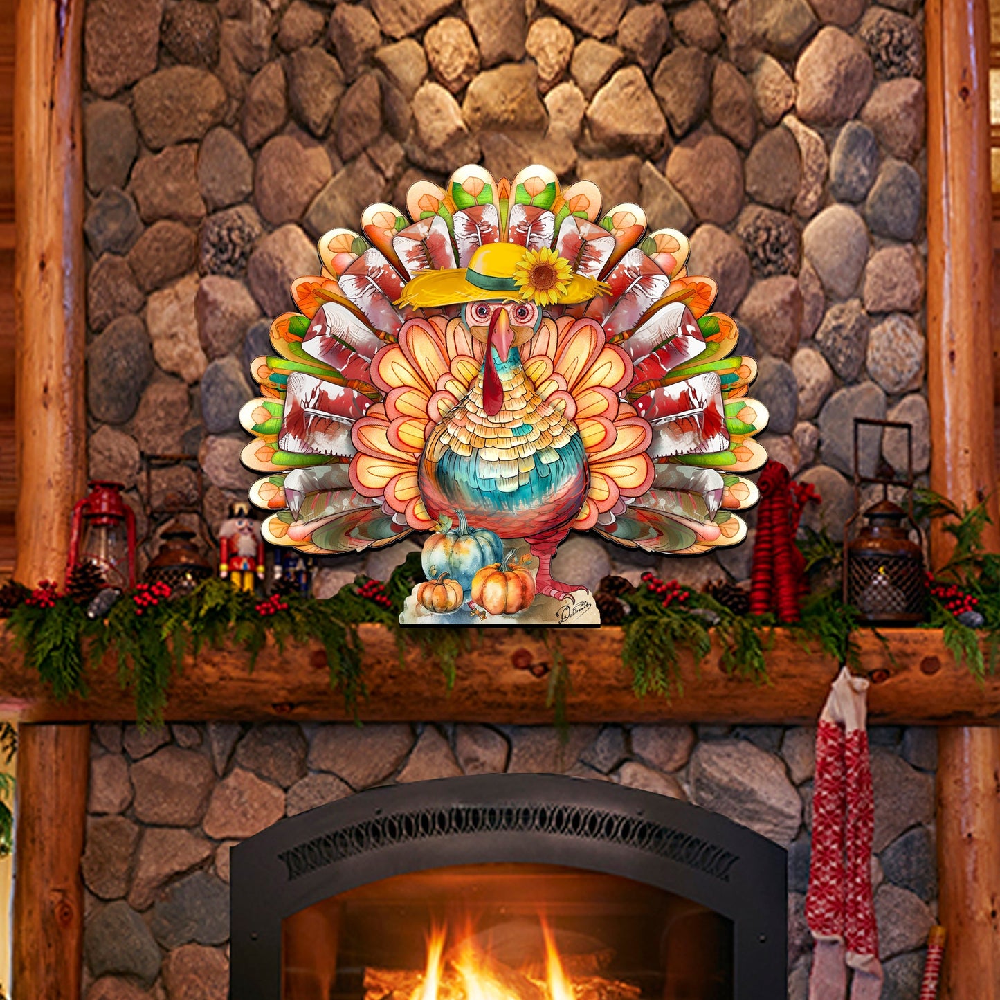 Thanksgiving Turkey Holiday Door Decor  by G. Debrekht - Thanksgiving Halloween Decor  - 8611055H