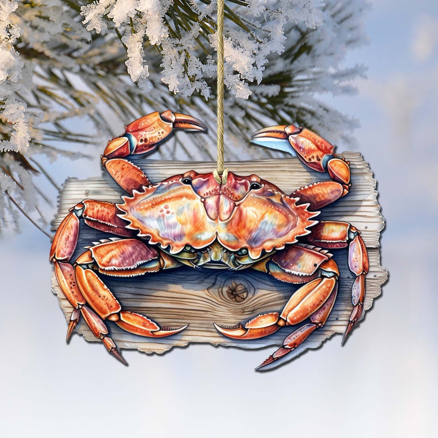 Alaskan Crab Wooden Ornaments by G.Debrekht - Wildlife Holiday Decor - 8710121-1