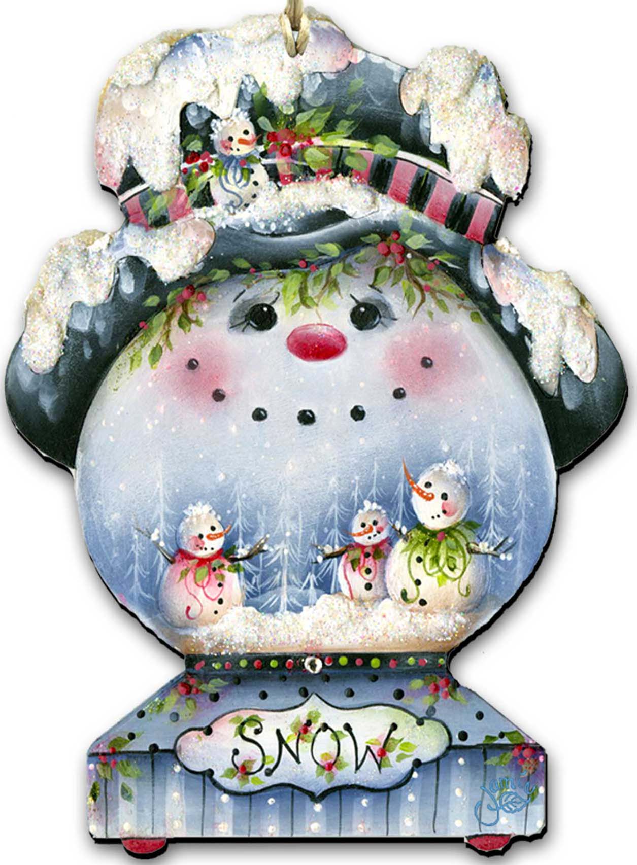 Joe Cool Snow Globe Door Decor by Jamie Mills-Price - Christmas Santa Snowman Decor - 8457506H