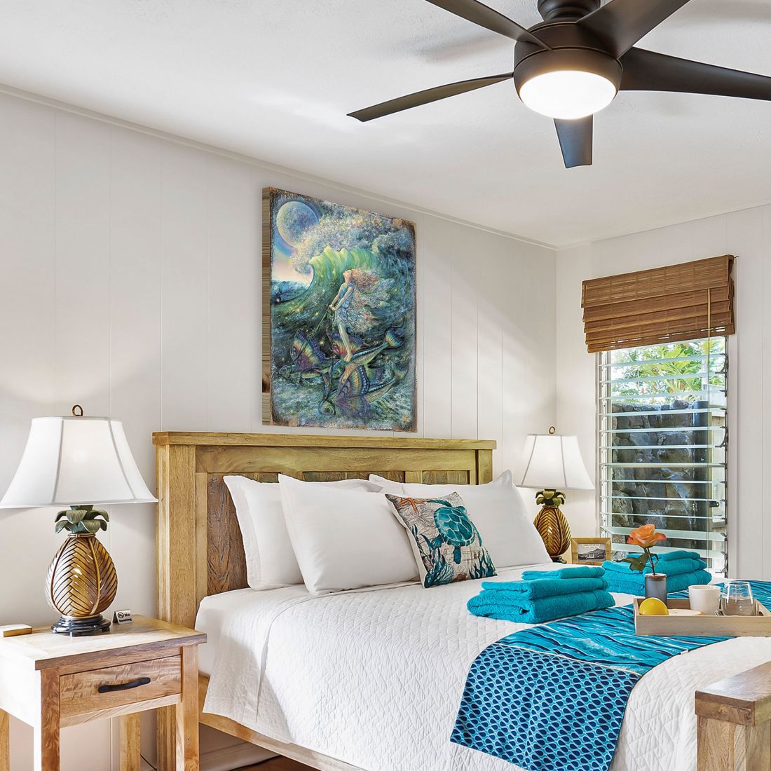 Surfers Dream Fantasy Wooden Wall Art by Josephine Wall - Fantasy Decor - 852152-JW