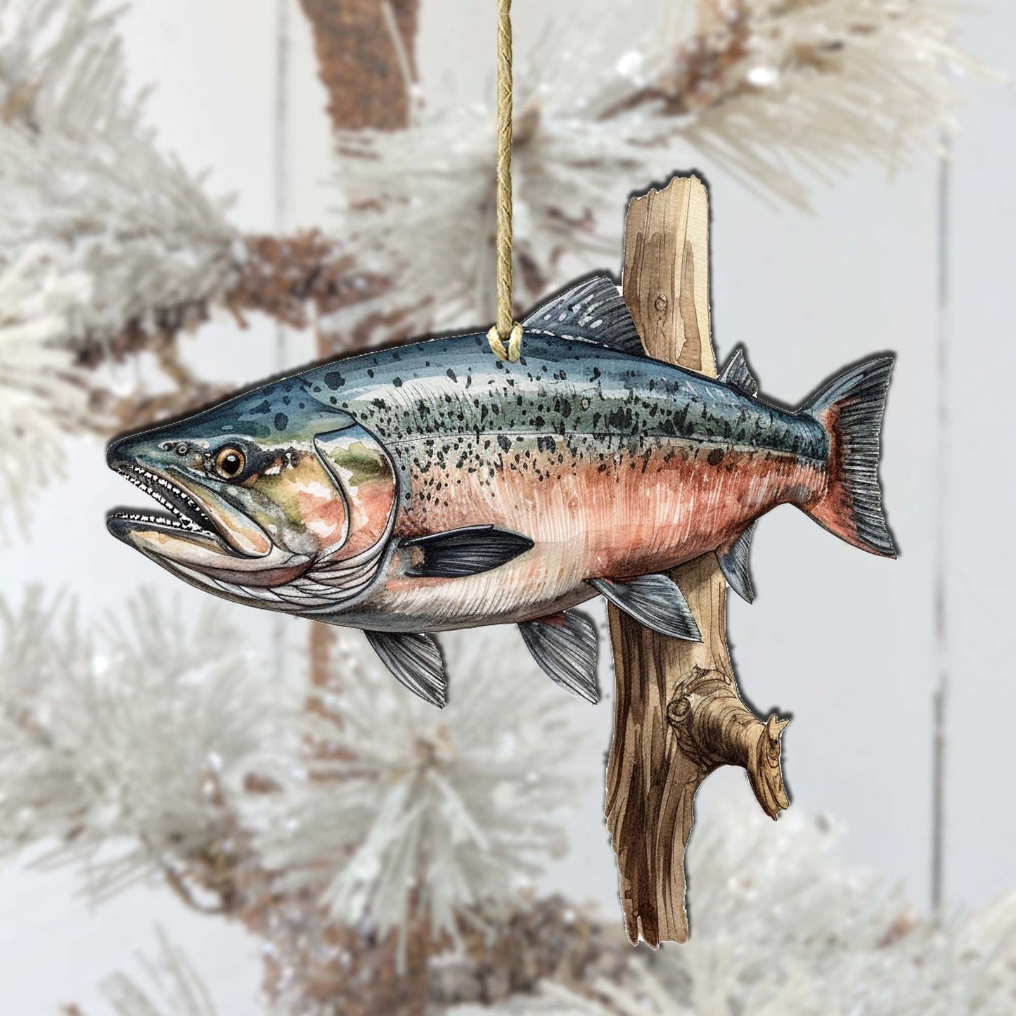 Alaskan Sockeye Wooden Ornaments by G.Debrekht - Wildlife Holiday Decor - 8710109-3