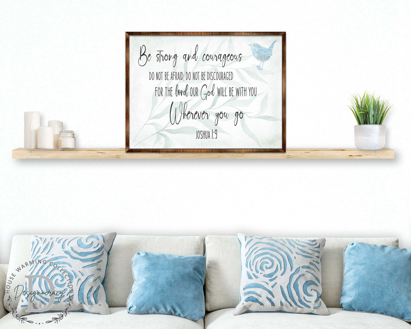 Be Strong and Courageous - God Will Be With You - Wooden Christian Art - Contemporary Sign - Living Room Decor - Joshua 1:9 - Inspirational Wall Art - 310331