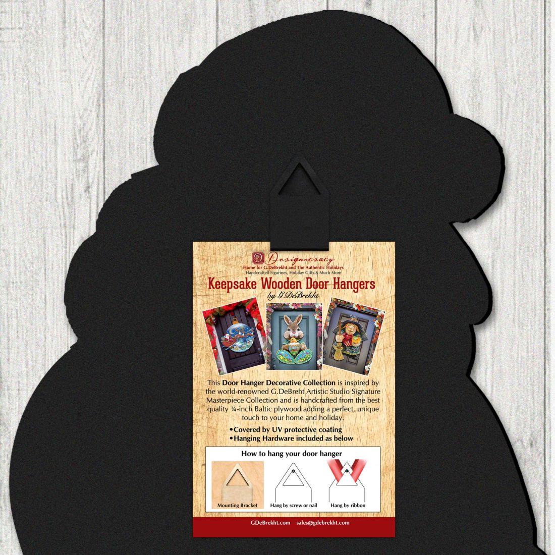 Santa With the Girl Christmas Door Decor by G. DeBrekht - Christmas Santa Snowman Decor - 8111410H