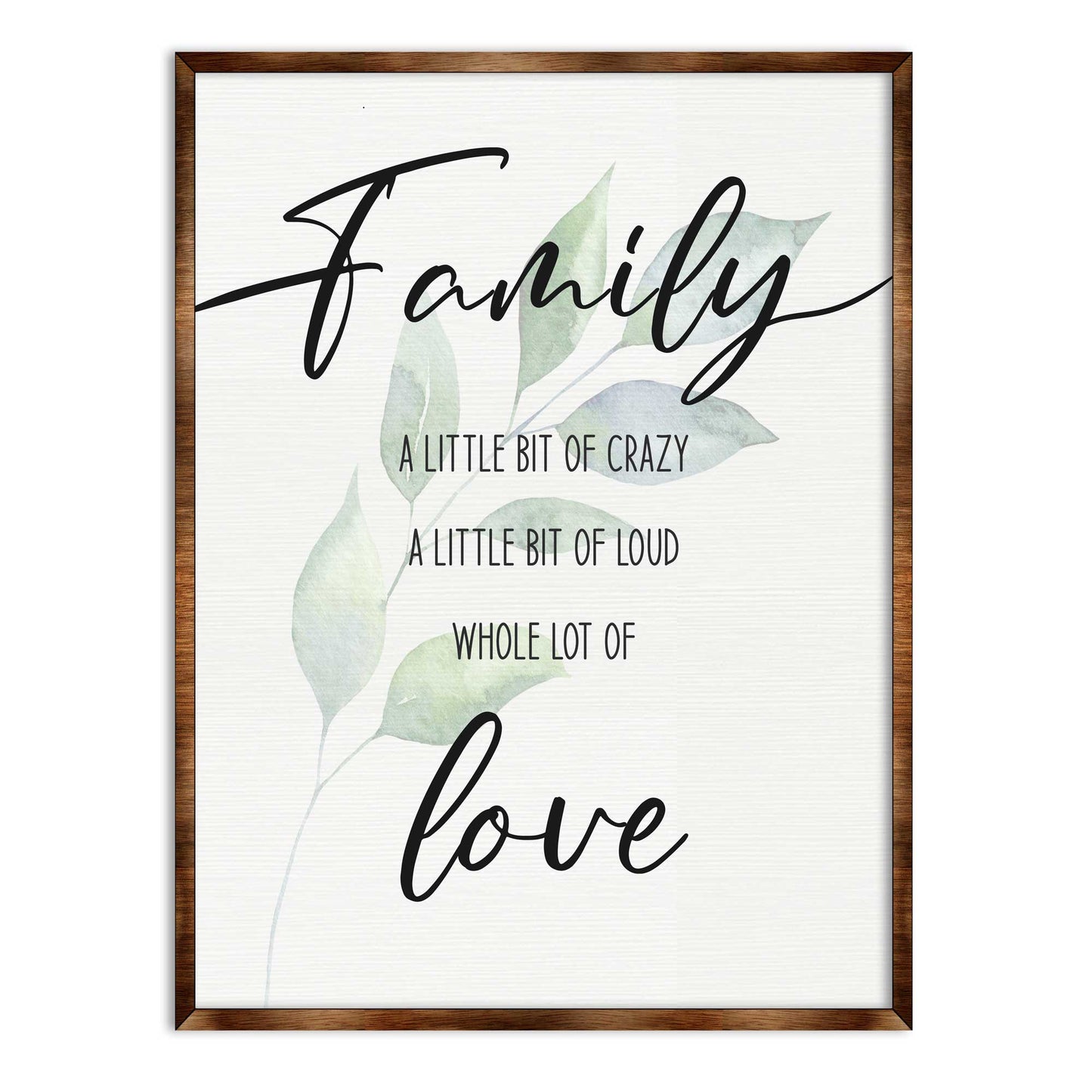 Family Love - Crazy, love, loud - Wooden Wall art - Contemporary decor - Living room Sign - Farmhouse decor - 310346