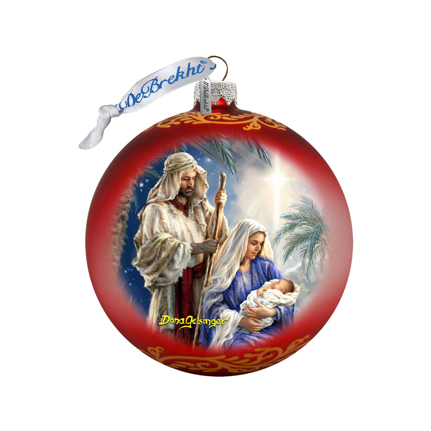Holy Night Glass Ornament Limited Edition by D. Gelsinger - Nativity Holiday Decor - 73894R-DG