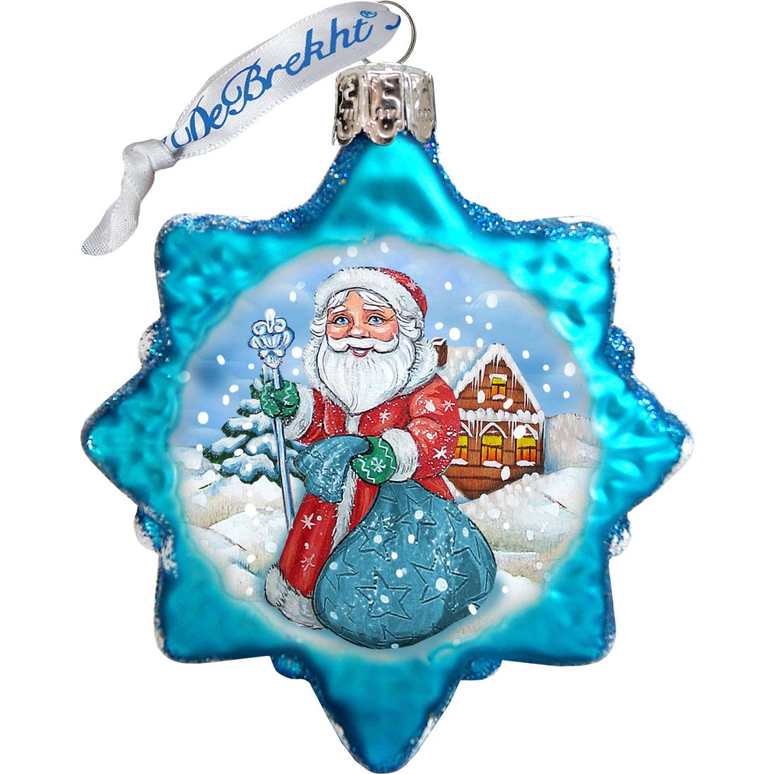Christmas Mercury Glass Ornaments Set of 3 by G. DeBrekht - Christmas Santa Snowman Decor - 770127S3