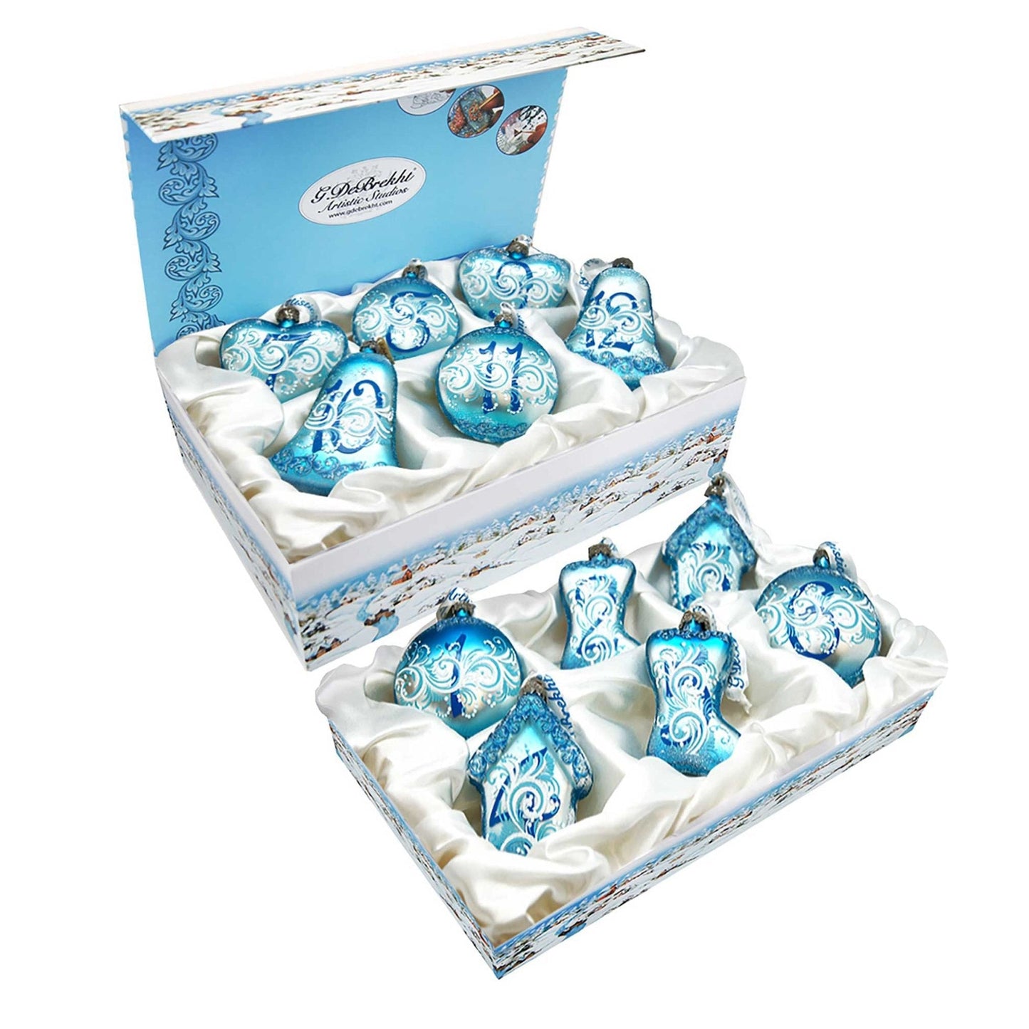 12 Days of Christmas Glass Ornament Set of 12 by G. Debrekht - Christmas Decor - 73102-B12