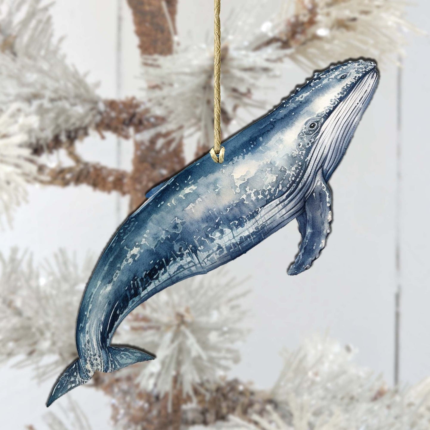 Alaskan Humpback Whale Wooden Ornaments by G.Debrekht - Wildlife Holiday Decor - 8710103-2