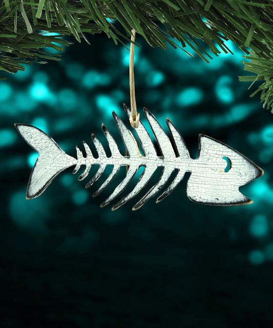 Halloween Fish Skeleton Wooden Ornaments - Thanksgiving Halloween Decor - 8199528