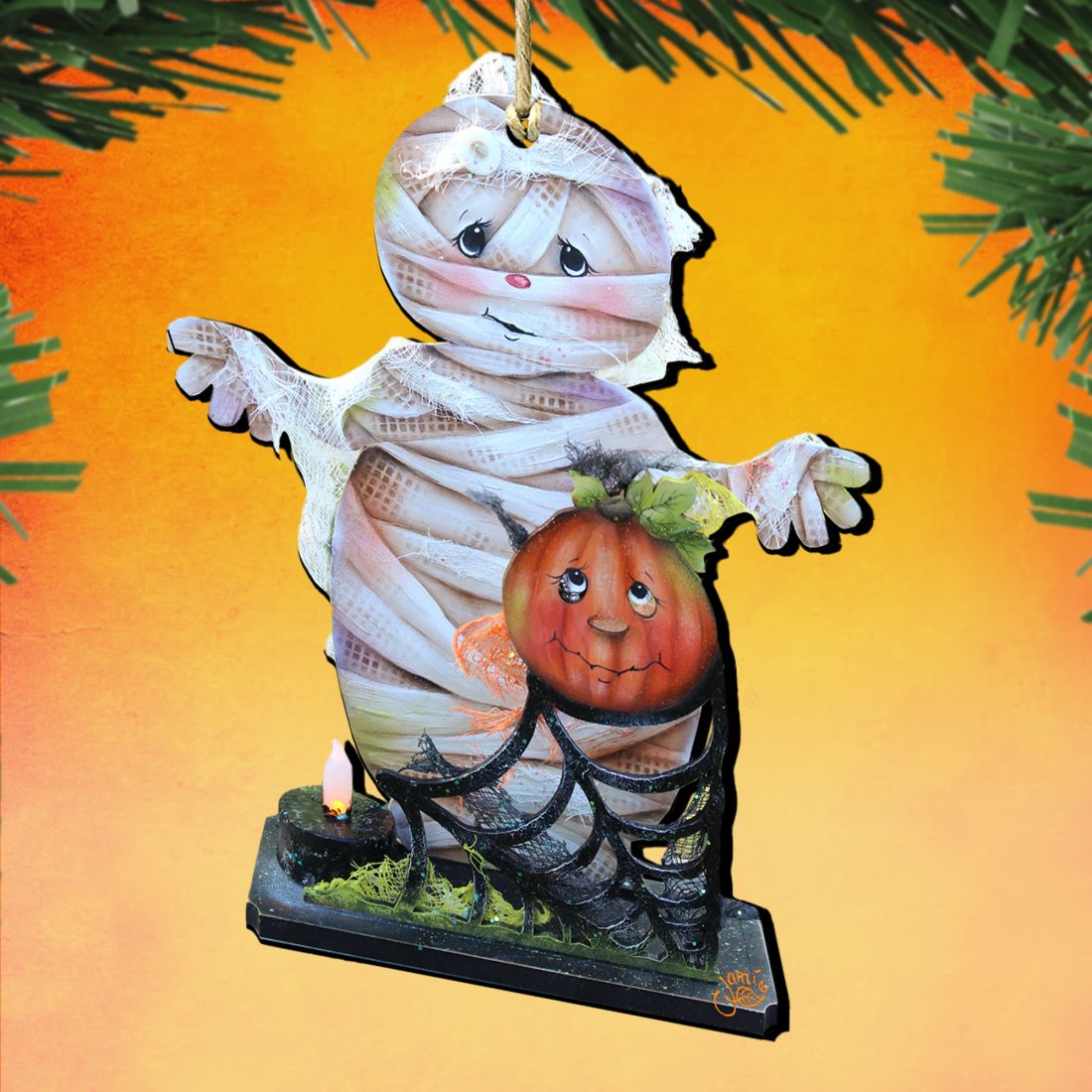 Some Mummy Loves You Wooden Ornaments by Jamie Mills-Price - Thanksgiving Halloween Decor - 8457406