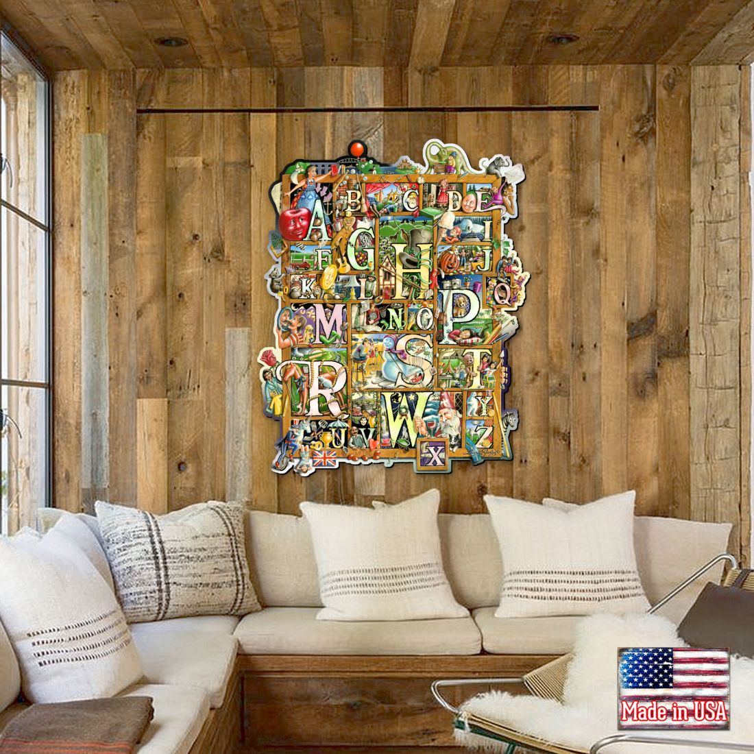 Alphabet Whimsical Wall Art by Laura Seeley - Love Family Kids Decor - 8513007-LS