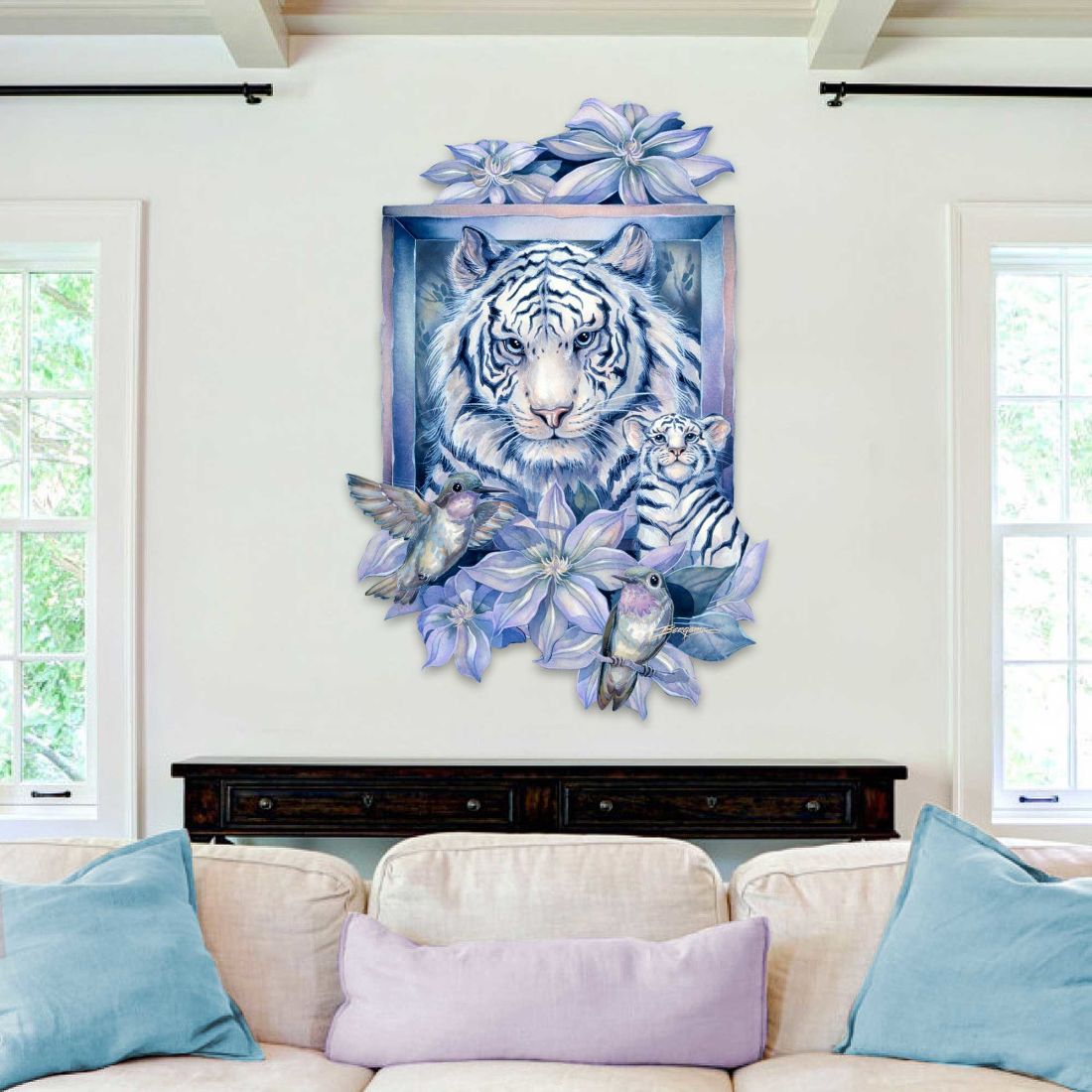 Tiger in the Garden Wildlife Door Decor by J. Bergsma - Nature Wildlife Decor - 8591580W-JB