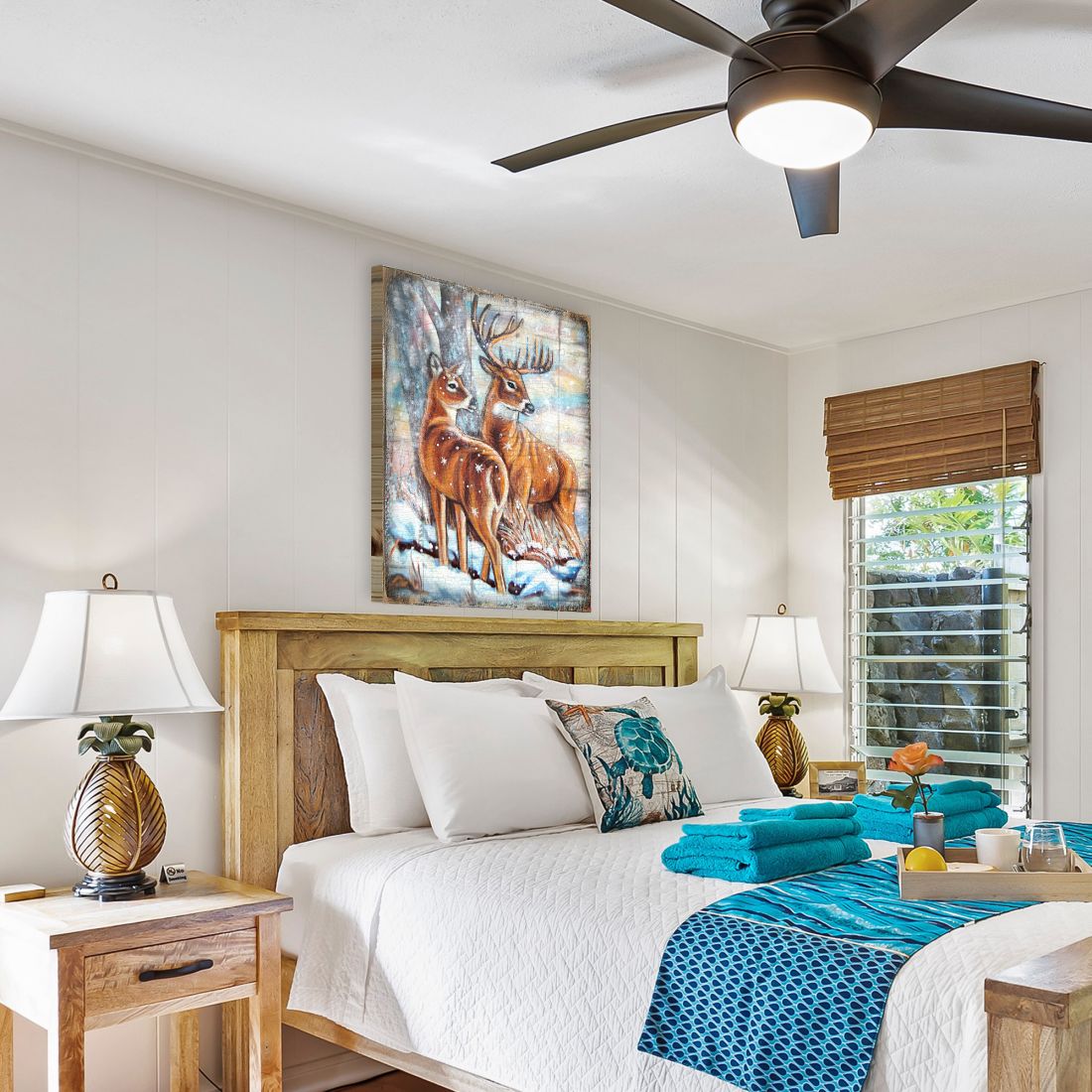 Schmid Deer's Art Wooden Wall Art by Nature Wonders - Nature Wildlife Decor  - 95212B