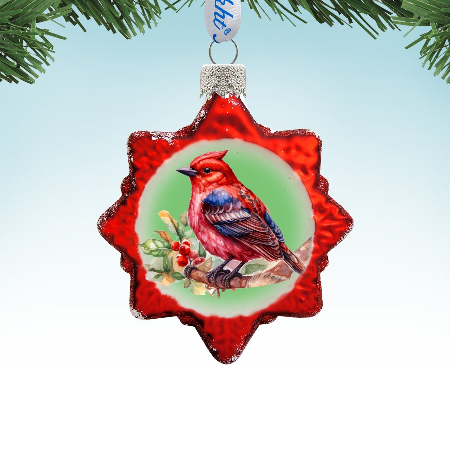 Red Bird Mercury Glass Ornaments by G. Debrekht - Wildlife Holiday Decor - 776004