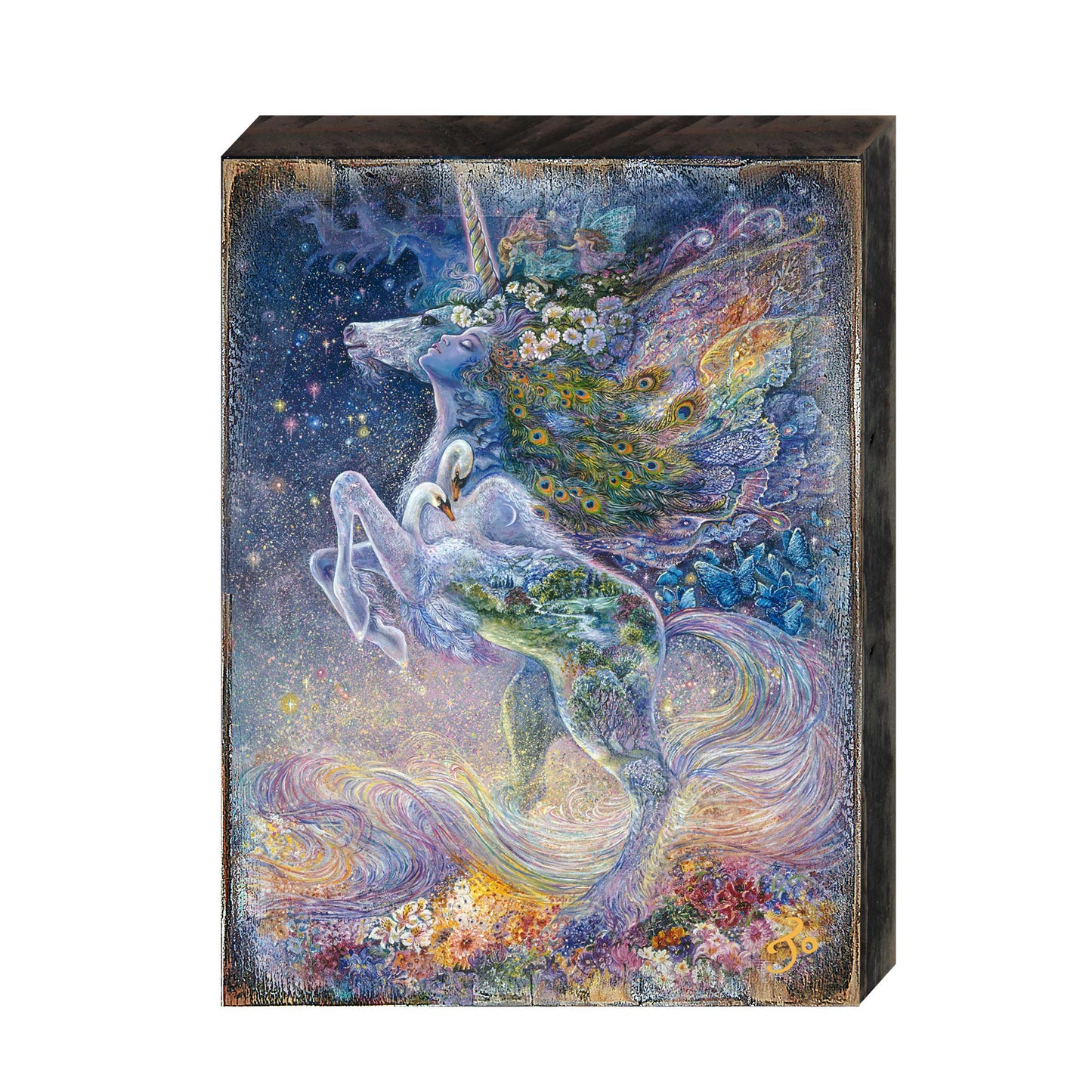 Soul of a Unicorn Fantasy Wooden Wall Art by Josephine Wall - Fantasy Decor - 852128-JW