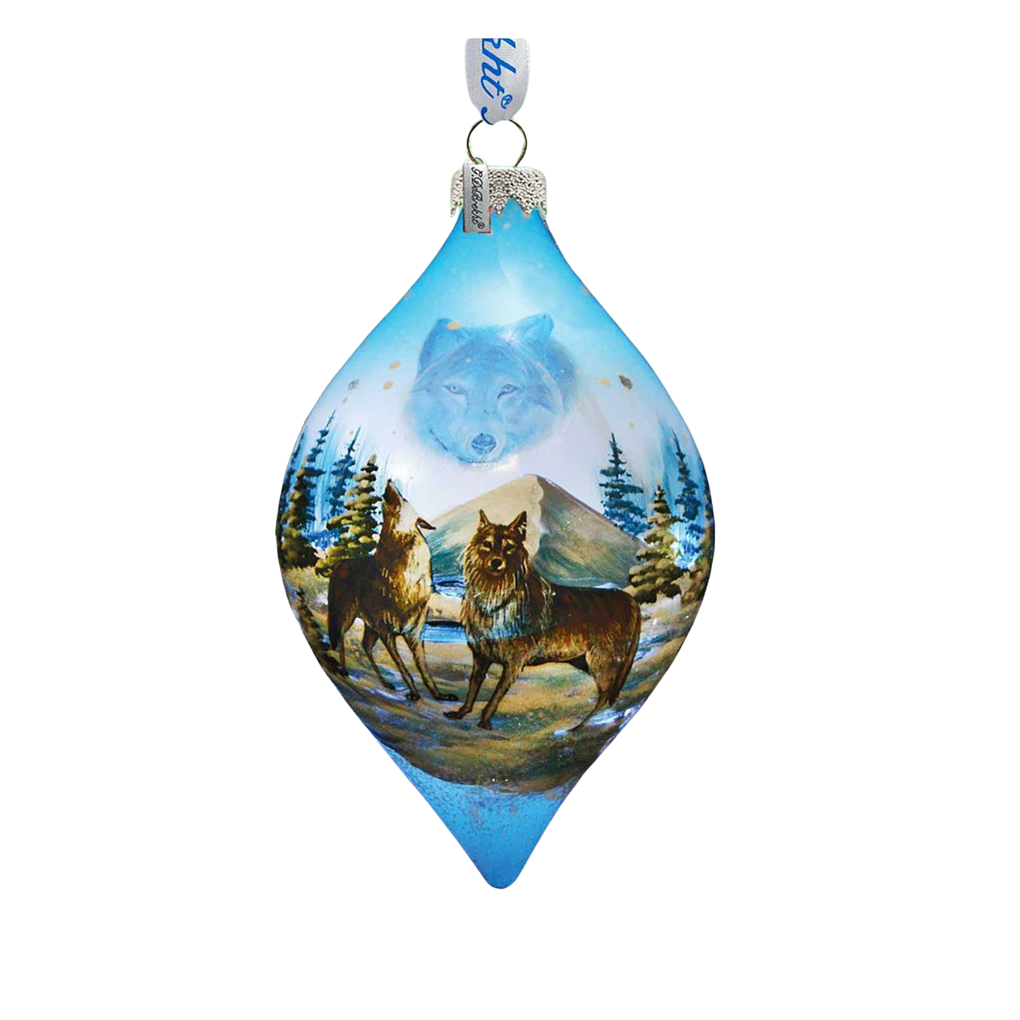 Winter Wolves Glass Ornament by G. DeBrekht - Wildlife Holiday Decor - 74173