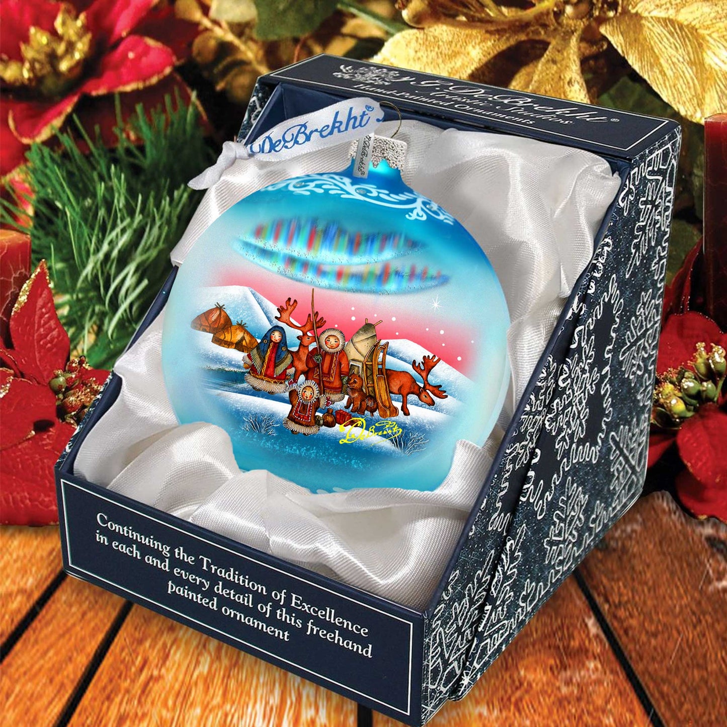 Northern Light Ball Glass Ornament by G. DeBrekht - Christmas Santa Snowman Décor - 73418