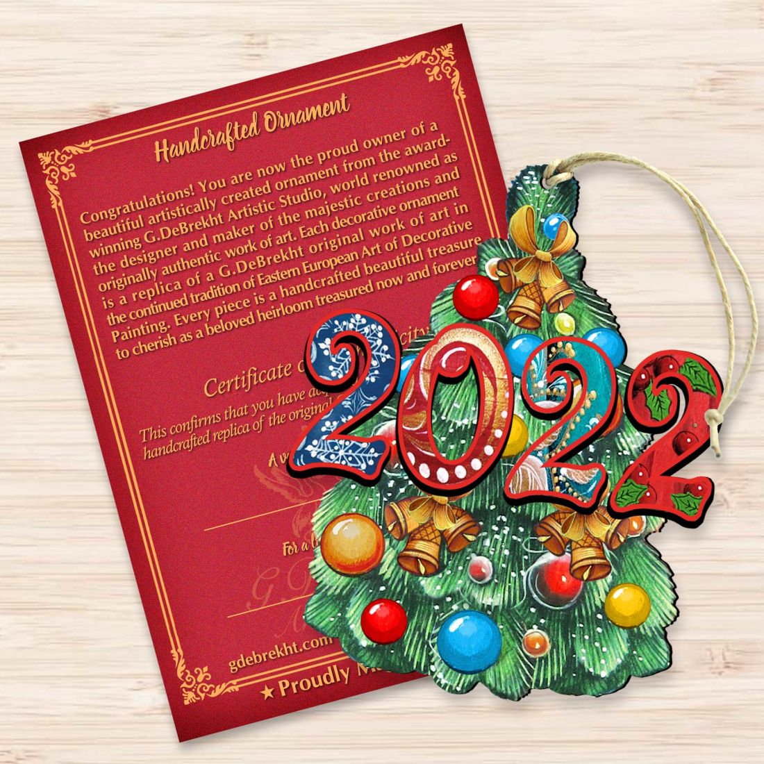Celebration Dated Wooden Ornaments by G. DeBrekht Christmas Decor - 8114040-D