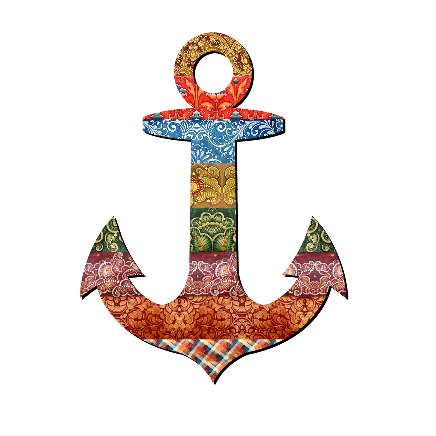 Decorated Anchor Coastal Door Decor by G. DeBrekht - Coastal Holiday Decor - 8198521-2H