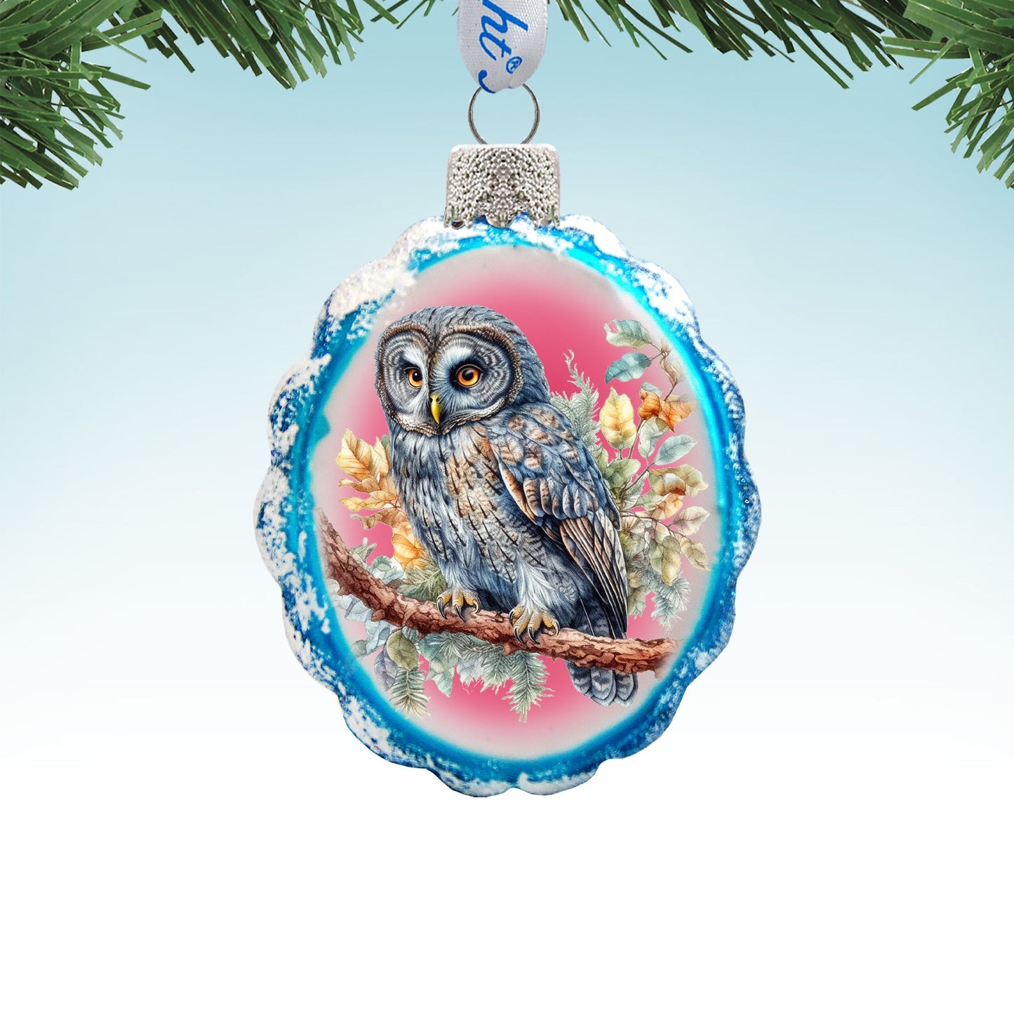 Gray Owl Mercury Glass Ornaments by G. Debrekht - Wildlife Holiday Decor - 776003