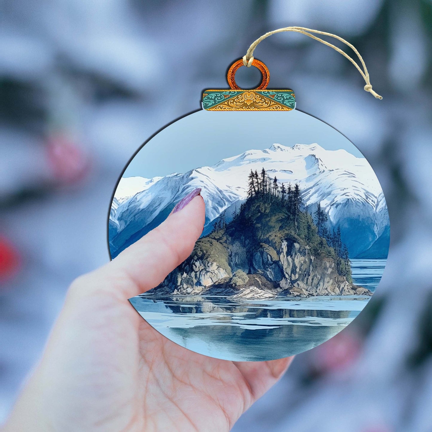 Alaskan Nature's Timeless Beauty Wooden Ornaments by G.Debrekht - Wildlife Holiday Decor - 870073