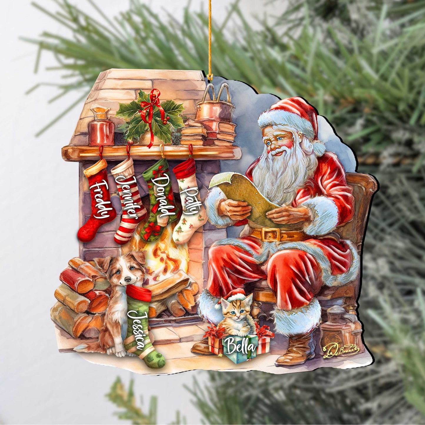 Personalized Santa's List Christmas Ornaments - Family Member Names Wooden Ornaments by G. Debrekht - Christmas Decor - 8652756P
