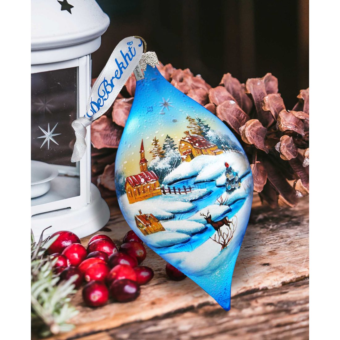 Classical Drops Glass Ornament Set of 3 by G. DeBrekht - Christmas Decor - 74121-B3