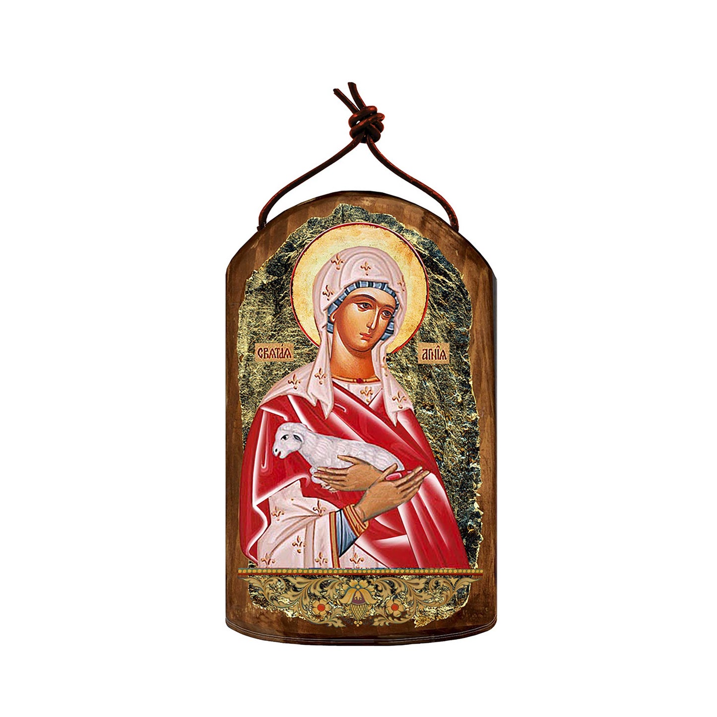 Saint Agnia Religious Christian Sacred Icon Ornament - Inspirational Icon Decor - 87025