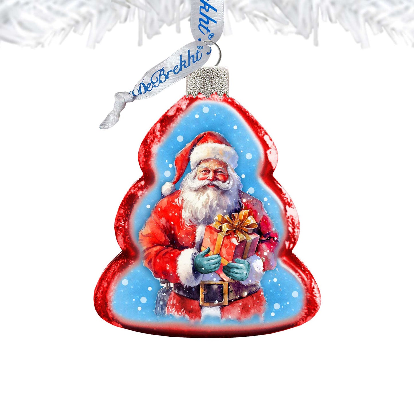 Santa's Gift Mercury Glass Ornaments by G. Debrekht - Christmas Santa Snowman Decor - 776013