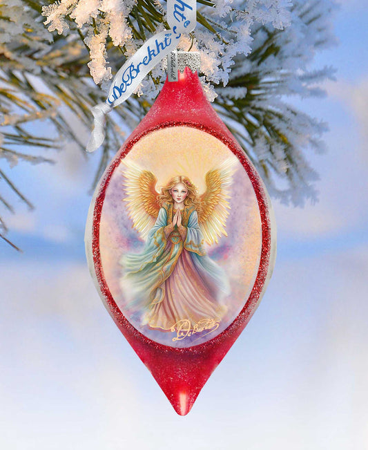Angel Drop Glass Ornament by G. Debrekht - Nativity Holiday Decor - 757-051