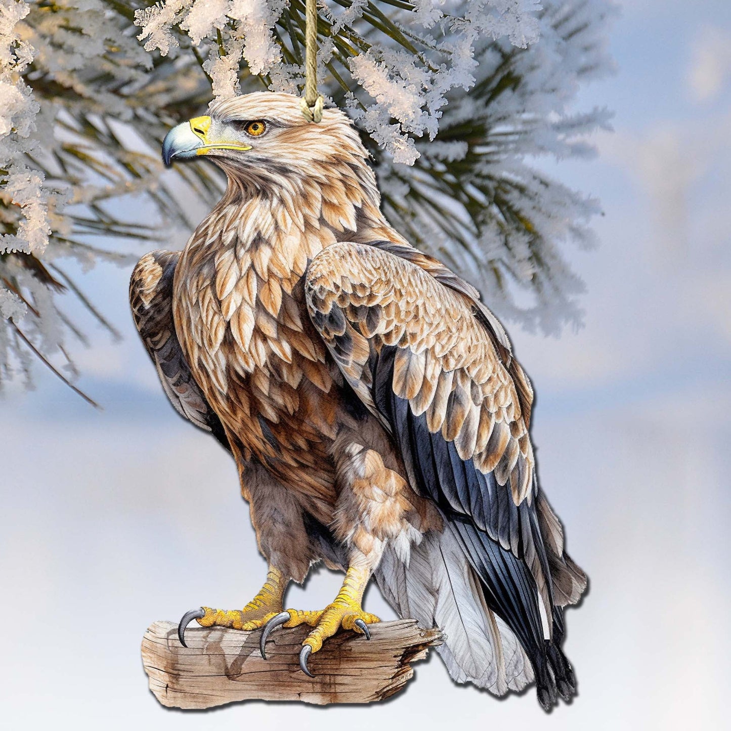 White-tailed Eagle Wooden Ornaments by G.Debrekht - Wildlife Holiday Decor - 8710101-1