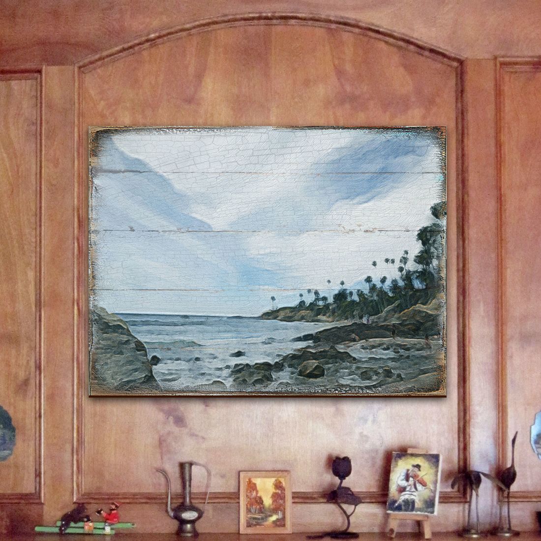 Surfer Wooden Coastal Wall Art by Nature Wonders - Coastal Sea-Life Decor - 84578B