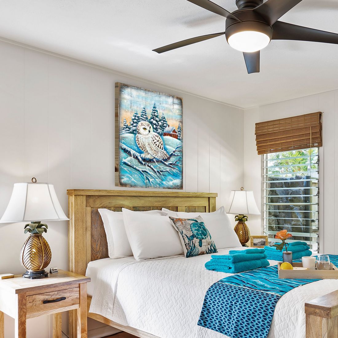 Lokki Owl Art Wooden Wall Art by Nature Wonders - Nature Wildlife Decor  - 95213B